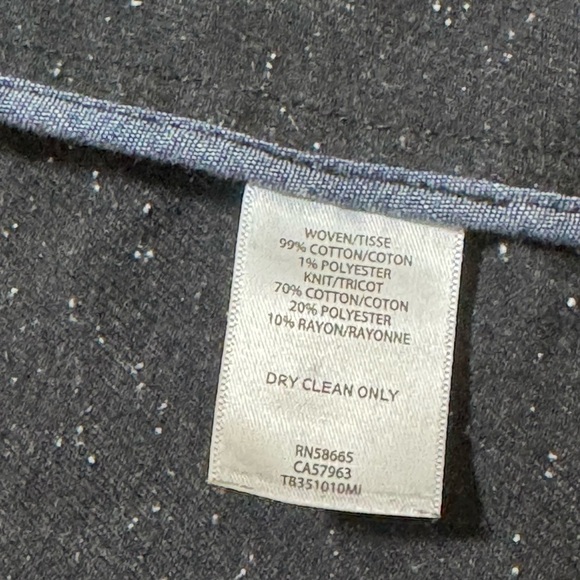 Treasure & Bond Wom M Charcoal Heathered Grey Textured Cotton Blazer Relaxed Fit - Picture 4 of 12